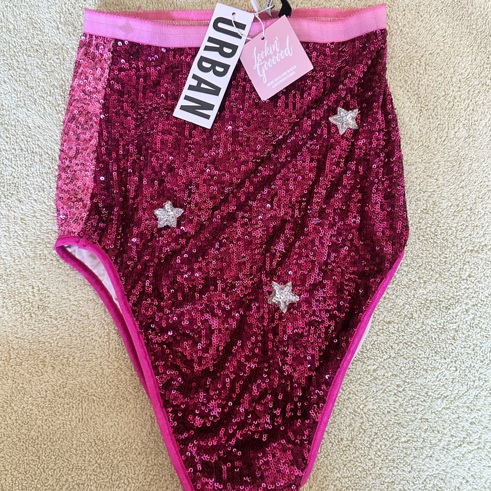 Urban Outfitters Pink and Silver Starry Underwear Accessory